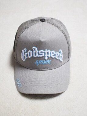 Godspeed Trucker Cap - Gray with Light Blue Embroidery